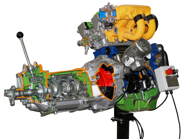 Engine with multi-point electronic injection, turbocharged and gearbox cutaway AE34806E AutoEDU automotive training equipment