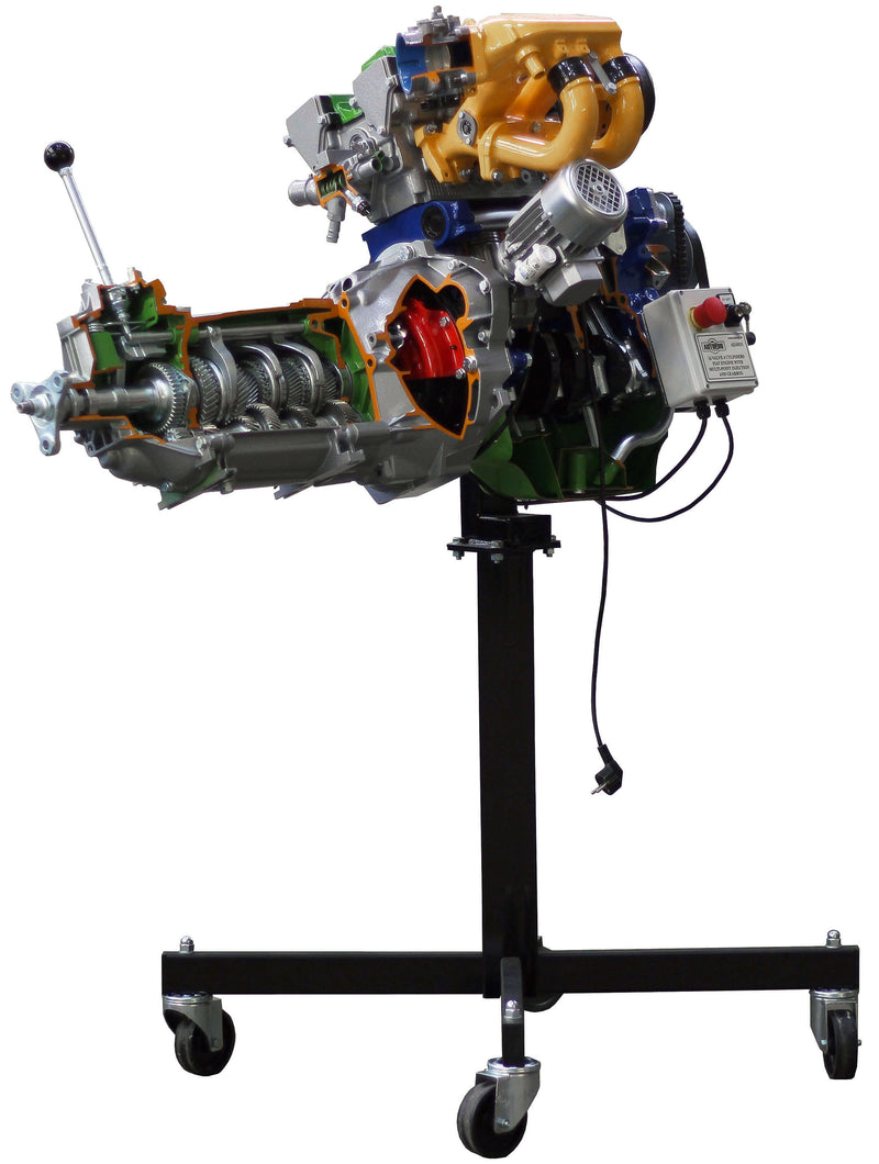 Engine with multi-point electronic injection, turbocharged and gearbox cutaway AE34806E AutoEDU automotive training equipment