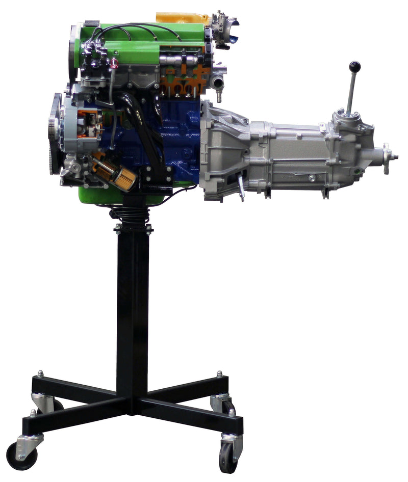 Engine with multi-point electronic injection, turbocharged and gearbox cutaway AE34806E AutoEDU automotive training equipment