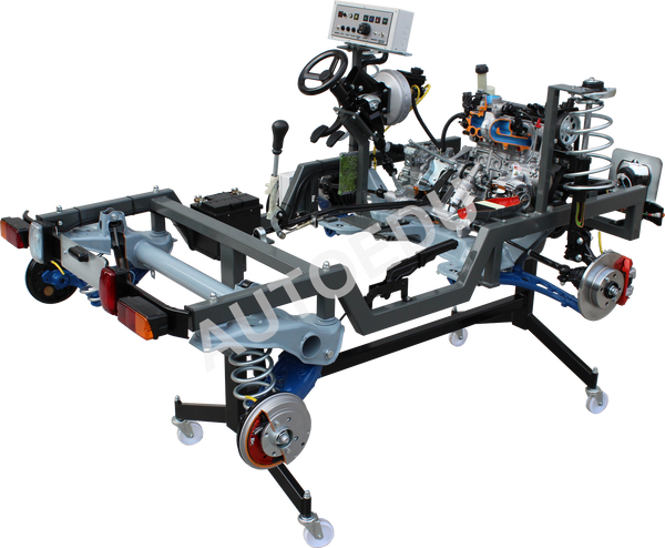 Petrol (gasoline) MPI Engine with chassis and working brakes system Educational Trainer AE45275E AutoEDU automotive training equipment