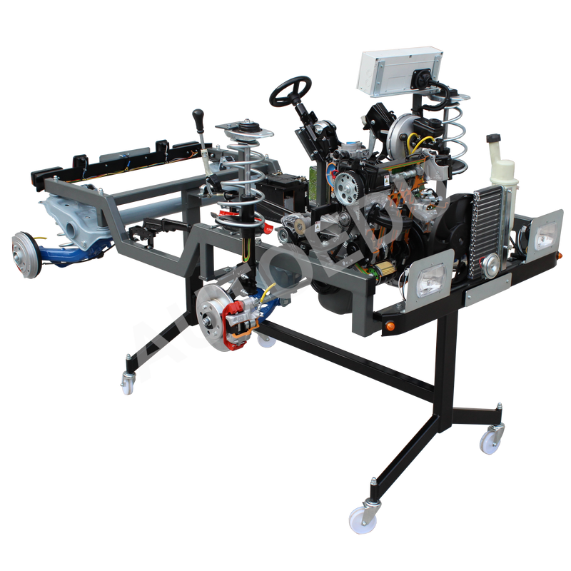 Fiat double shaft (DOHC) engine with multi-point electronic injection with light system chassis Educational Trainer AE35340E AutoEDU Automotive training equipment