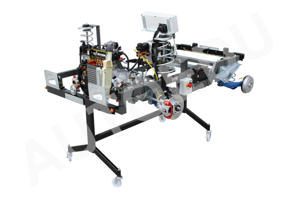 Standard petrol multi-point engine chassis with working light system chassis Educational Trainer AE35274E AutoEDU automotive training equipment