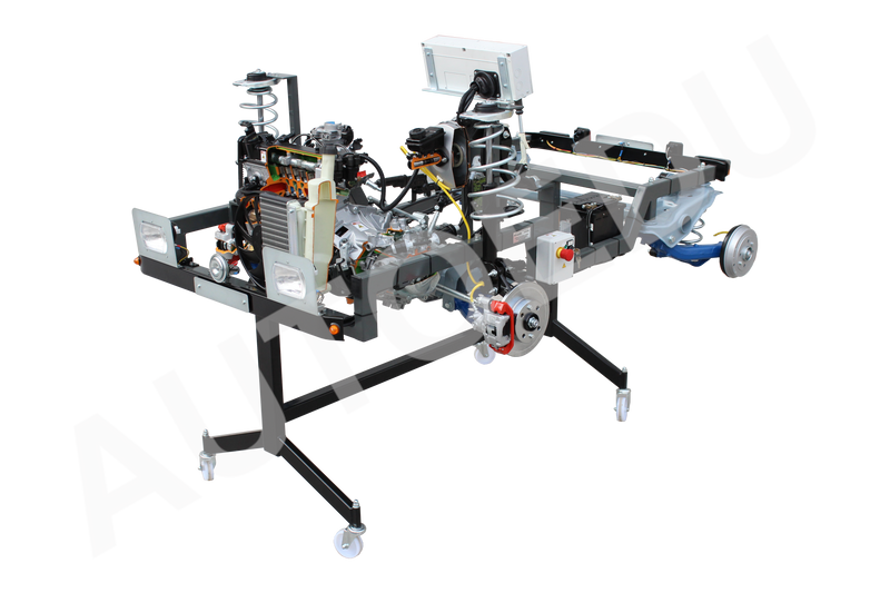 Petrol (gasoline) MPI Engine with chassis and working brakes system Educational Trainer AE45275E AutoEDU automotive training equipment