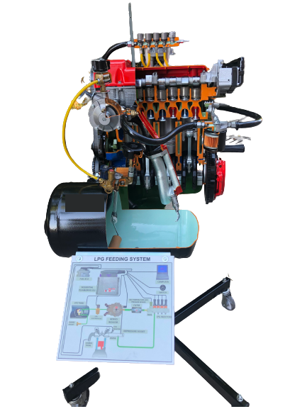 Electronic injection MPI engine with petrol(gasoline)/LPG system cutaway model AE44300M AutoEDU automotive training equipment