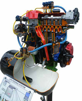 Electronic injection MPI engine with petrol(gasoline)/LPG system cutaway model AE44300M AutoEDU automotive training equipment